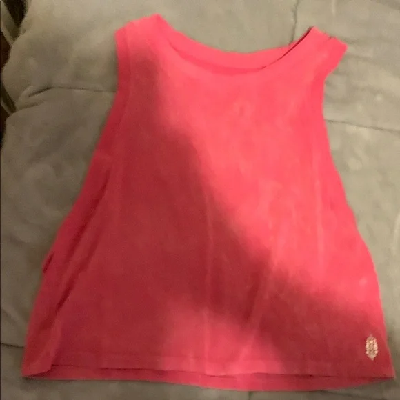 Free People Women's Pink Sleeveless cropped tank Top - Picture 2 of 6